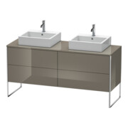 Duravit Meuble sous lavabo XSquare 160x54,8x77,8cm, 4 tiroirs, acier, brillant