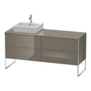 Duravit Meuble sous lavabo XSquare 160x54,8x77,8cm, 4 tiroirs, blanc brillant