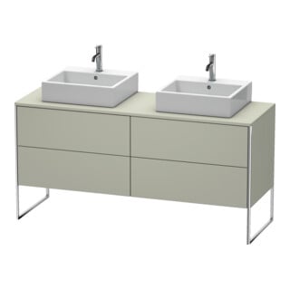 Duravit Meuble sous lavabo XSquare 160x54,8x77,8cm, 4 tiroirs, debout, Tau satin mat