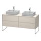 Duravit Meuble sous-lavabo XSquare 160x54,8x77,8cm, 4 tiroirs, sur pied, taupe-1