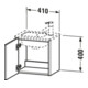 Duravit Meuble sous-lavabo XSquare 41x28,9x40 cm, suspendu, D. basalte mat