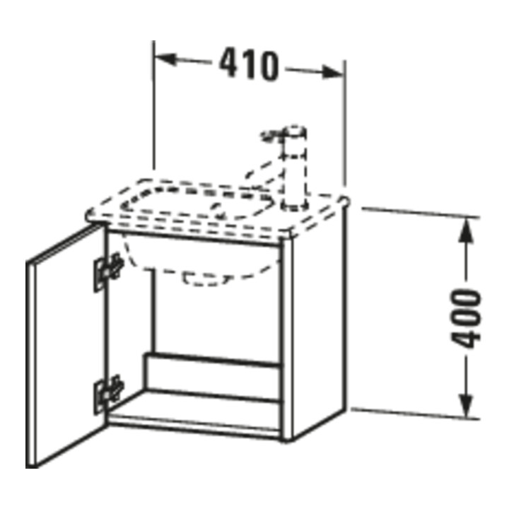 Duravit Meuble sous-lavabo XSquare 41x28,9x40 cm, suspendu, D. basalte mat