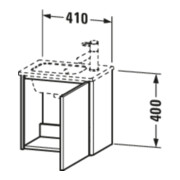 Duravit Meuble sous-lavabo XSquare 41x28,9x40 cm, suspendu, D. droite, blanc brillant-5