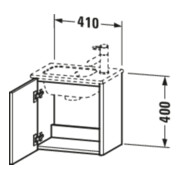 Duravit Meuble sous-lavabo XSquare 41x28,9x40 cm, suspendu, droite, blanc mat-5
