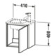 Duravit Meuble sous-lavabo XSquare 41x28,9x40 cm, suspendu, droite, blanc mat