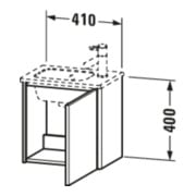 Duravit Meuble sous-lavabo XSquare 41x28,9x40 cm, suspendu, porte gauche, taupe-5