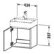 Duravit Meuble sous-lavabo XSquare 43,4x34x39,7 cm, suspendu, porte droite, blanc mat