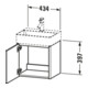 Duravit Meuble sous lavabo XSquare 43,4x34x39,7 cm, suspendu, porte droite, graph ma