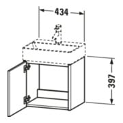 Duravit Meuble sous lavabo XSquare 43,4x34x39,7 cm, wd, porte G, No we. s-mat-5