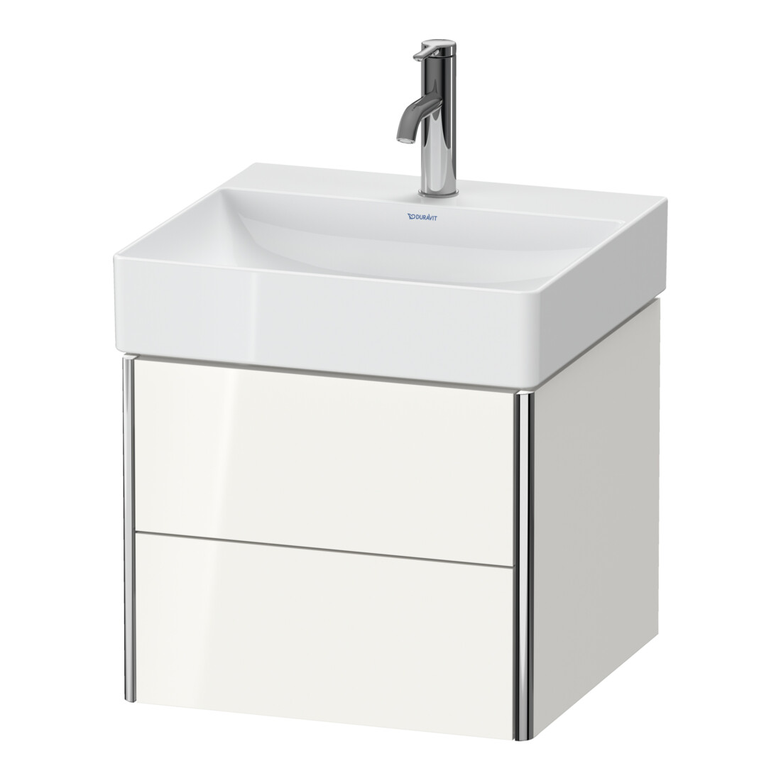 Duravit Meuble sous-lavabo XSquare 48,4x46x39,7 cm, 2 tiroirs, suspendu, blanc brillant