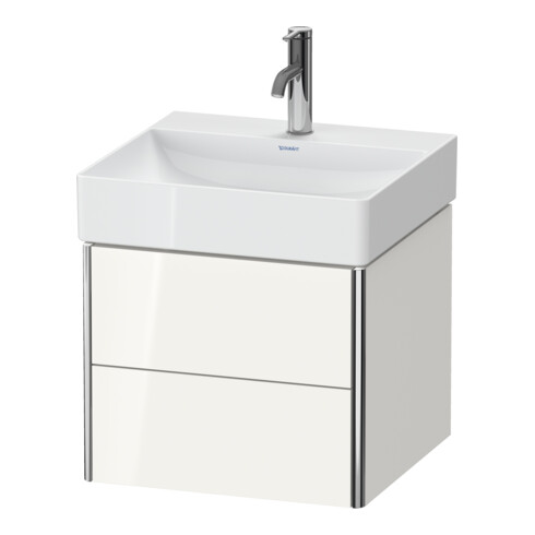 Duravit Meuble sous lavabo XSquare 48,4x46x39,7 cm, 2 tiroirs, suspendu, blanc brillant