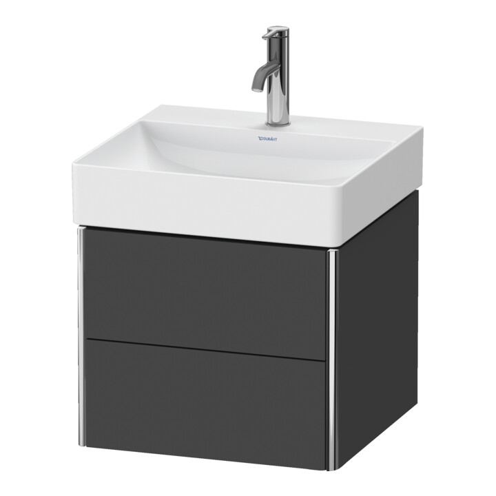 Duravit Meuble sous lavabo XSquare 48,4x46x39,7 cm, 2 tiroirs, suspendu, graph ma