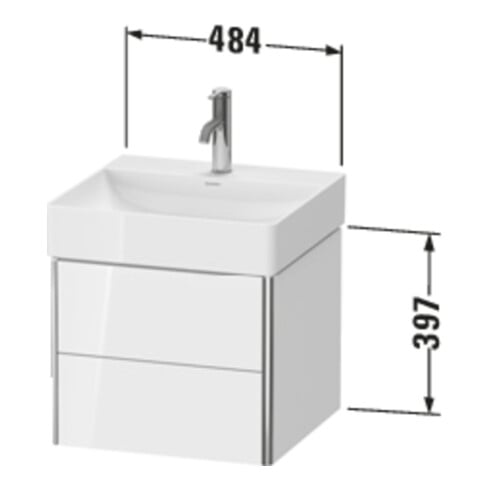 Duravit Meuble sous-lavabo XSquare 48,4x46x39,7 cm, 2 tiroirs, suspendu, Tau mat