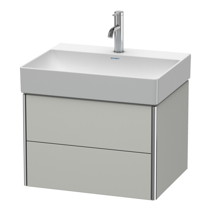 Duravit Meuble sous-lavabo XSquare 58,4x46 cm, béton mat, 2 tiroirs, suspendu
