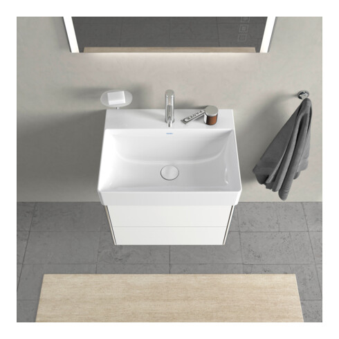Duravit Meuble sous lavabo XSquare 58,4x46 cm, blanc mat, 2 tiroirs, suspendu
