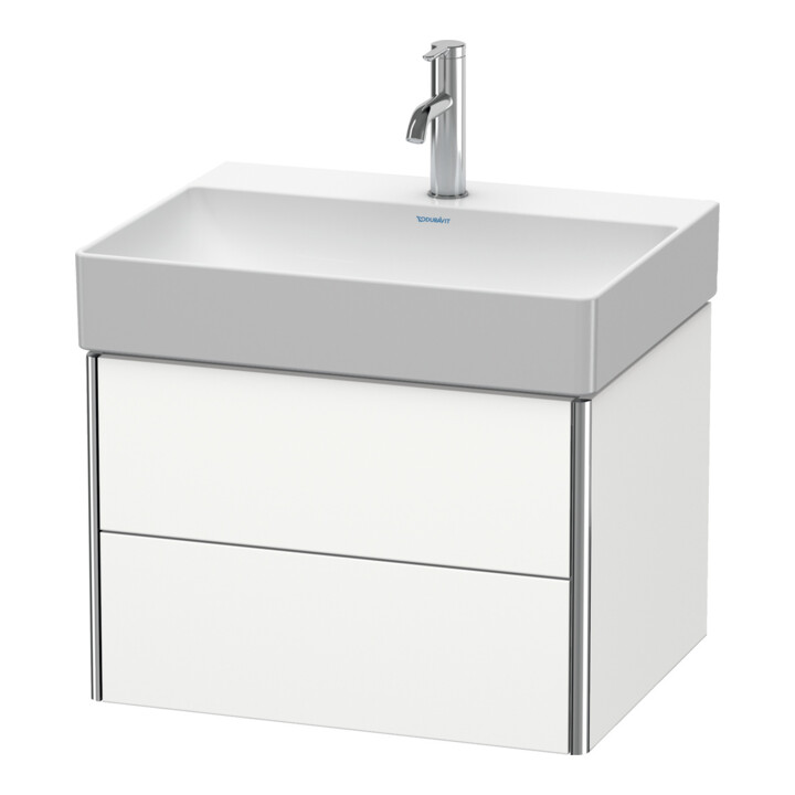 Duravit Meuble sous lavabo XSquare 58,4x46 cm, blanc mat, 2 tiroirs, suspendu