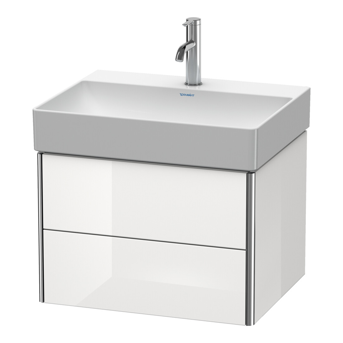 Duravit Meuble sous lavabo XSquare 58,4x46 cm, blanc œuf, 2 tiroirs, suspendu