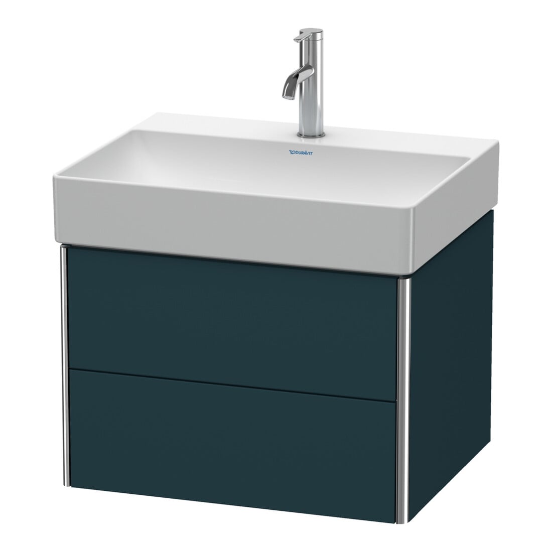 Duravit Meuble sous lavabo XSquare 58,4x46 cm, bleu mat, 2 tiroirs, suspendu
