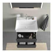 Duravit Meuble sous lavabo XSquare 58,4x46 cm, graphite mat, 2 tiroirs, suspendu-2