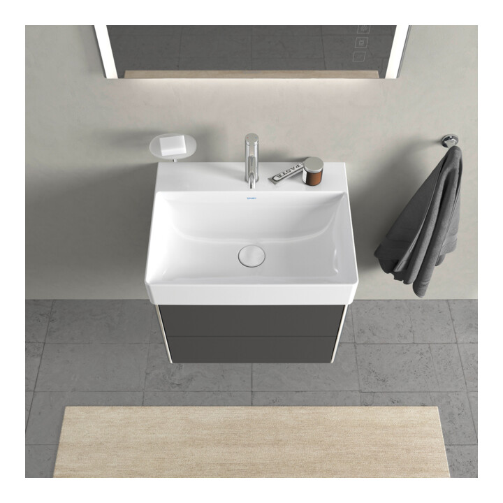 Duravit Meuble sous lavabo XSquare 58,4x46 cm, graphite mat, 2 tiroirs, suspendu
