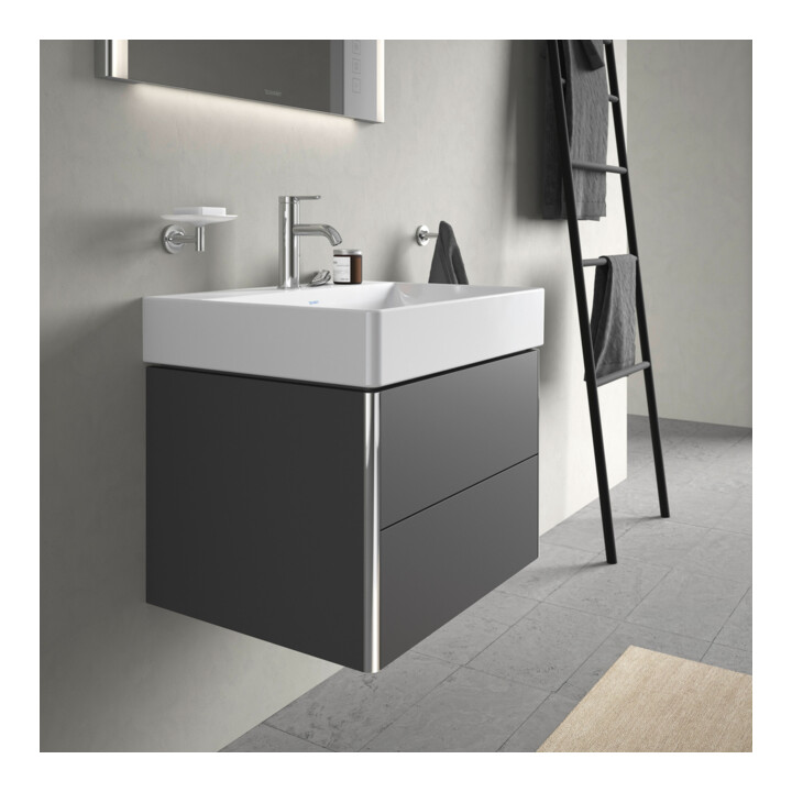 Duravit Meuble sous lavabo XSquare 58,4x46 cm, graphite mat, 2 tiroirs, suspendu