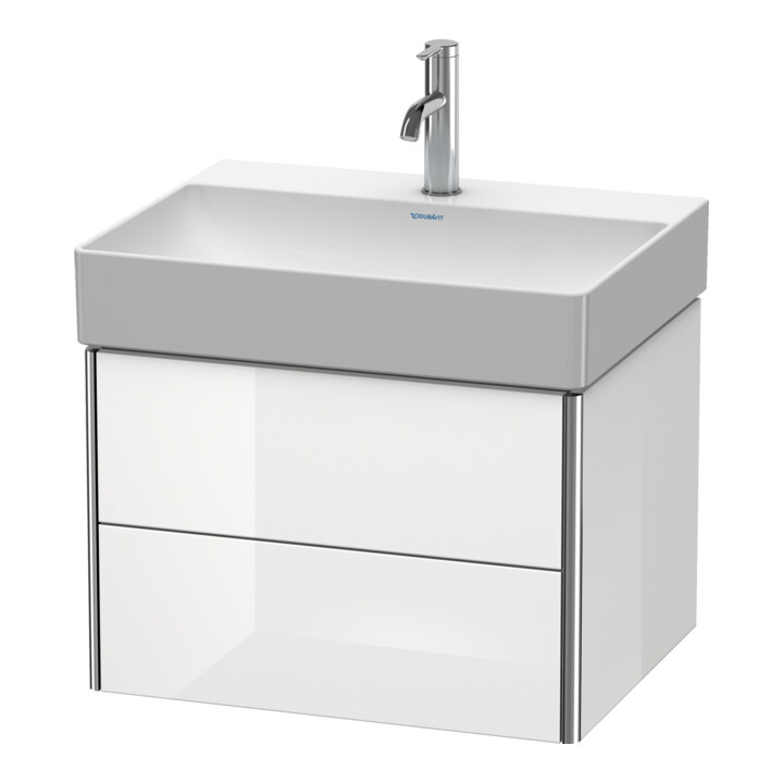 Duravit Meuble sous lavabo XSquare 58,4x46 cm, graphite mat, 2 tiroirs, suspendu