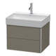 Duravit Meuble sous-lavabo XSquare 58,4x46 cm, gris mat, 2 tiroirs, suspendu