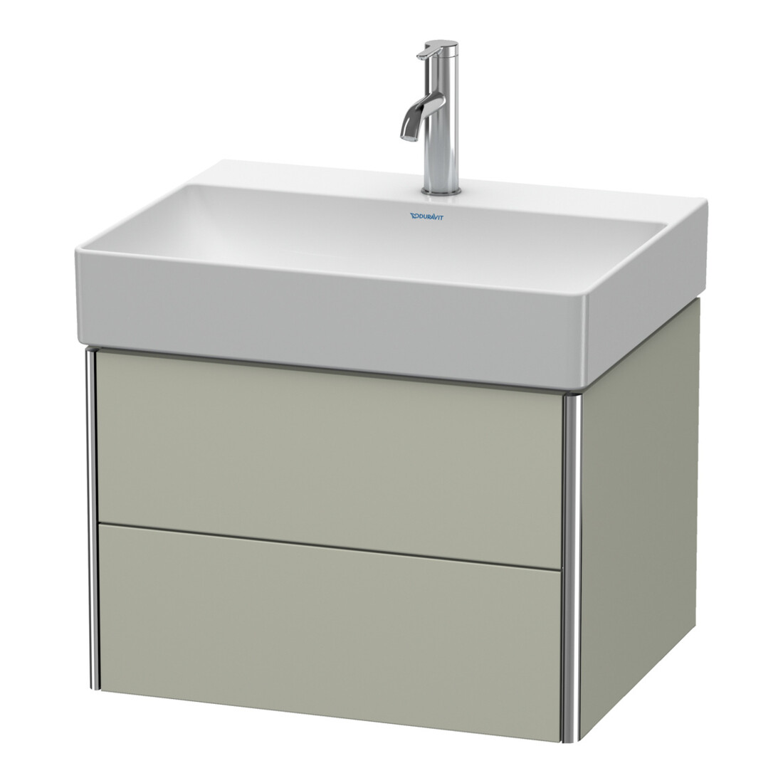 Duravit Meuble sous-lavabo XSquare 58,4x46 cm, Tau mat, 2 tiroirs, suspendu