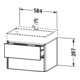Duravit Meuble sous-lavabo XSquare 58,4x46 cm, Tau mat, 2 tiroirs, suspendu