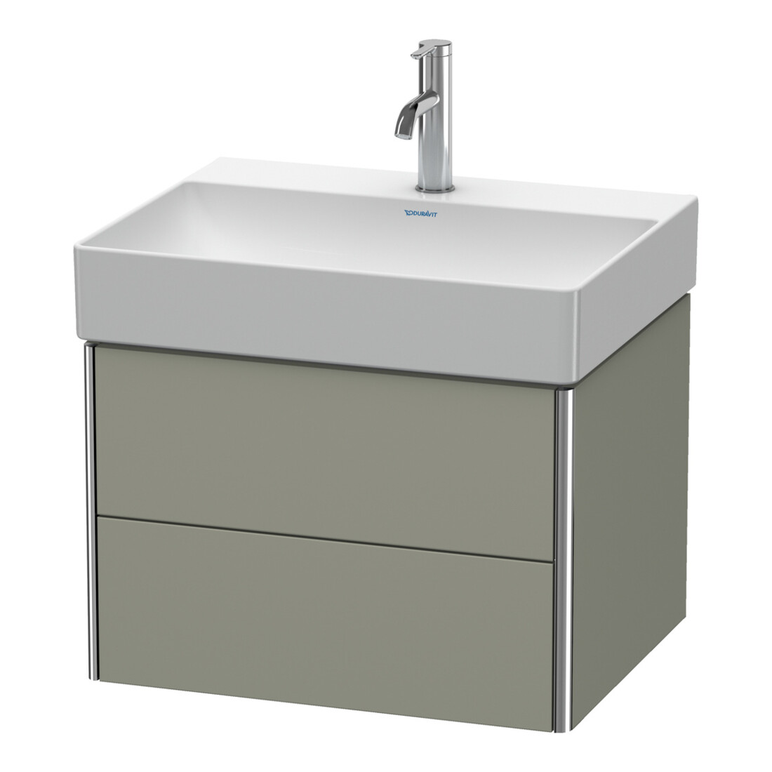 Duravit Meuble sous-lavabo XSquare 58,4x46cm, st-g satin mat, 2 tiroirs, suspendu
