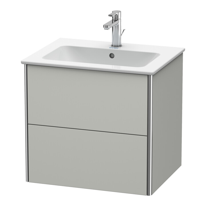 Duravit Meuble sous-lavabo XSquare 61x47,8 cm, béton gris, 2 tiroirs, suspendu