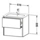 Duravit Meuble sous lavabo XSquare 61x47,8 cm, blanc brillant, 2 tiroirs, suspendu
