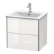 Duravit Meuble sous-lavabo XSquare 61x47,8 cm, blanc brillant, 2 tiroirs, suspendu