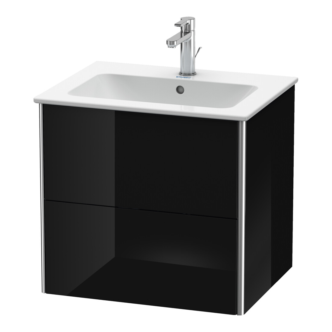 Duravit Meuble sous lavabo XSquare 61x47,8 cm, blanc brillant, 2 tiroirs, suspendu