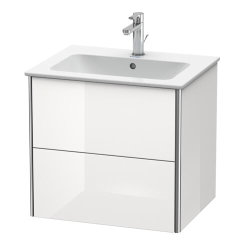 Duravit Meuble sous lavabo XSquare 61x47,8 cm, blanc mat, 2 tiroirs, suspendu