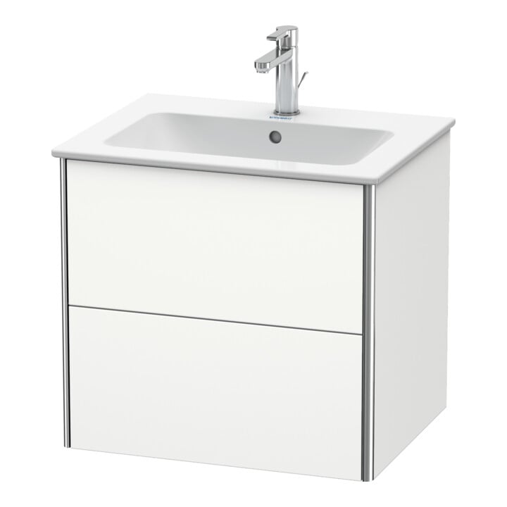 Duravit Meuble sous lavabo XSquare 61x47,8 cm, blanc mat, 2 tiroirs, suspendu