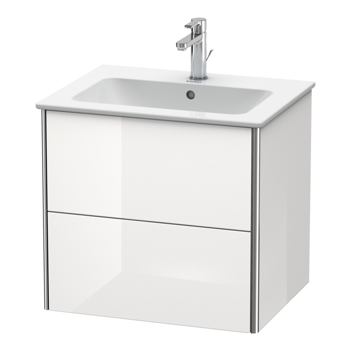 Duravit Meuble sous lavabo XSquare 61x47,8 cm, blanc mat, 2 tiroirs, suspendu
