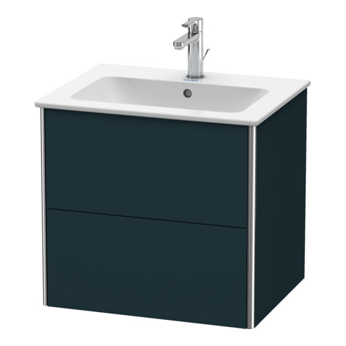 Duravit Meuble sous-lavabo XSquare 61x47,8 cm, bleu mat, 2 tiroirs, suspendu