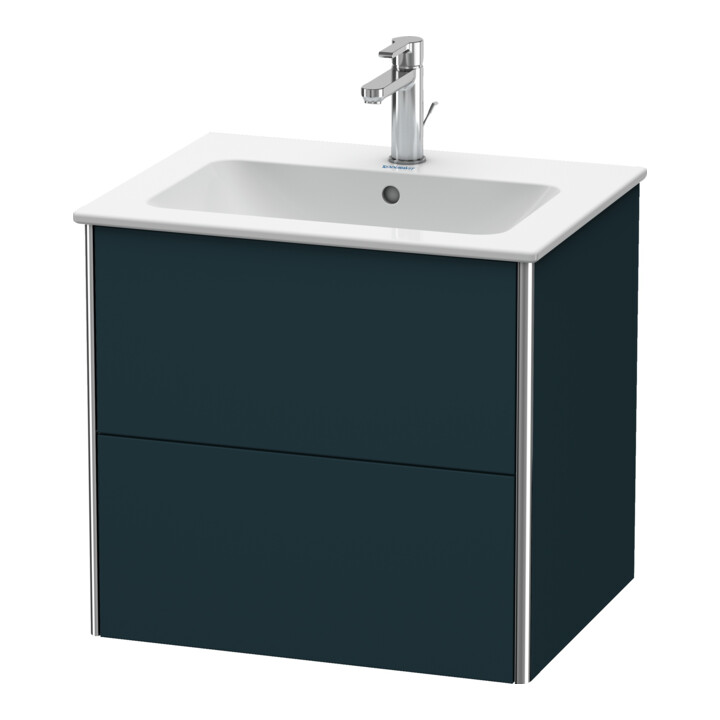 Duravit Meuble sous-lavabo XSquare 61x47,8 cm, bleu mat, 2 tiroirs, suspendu