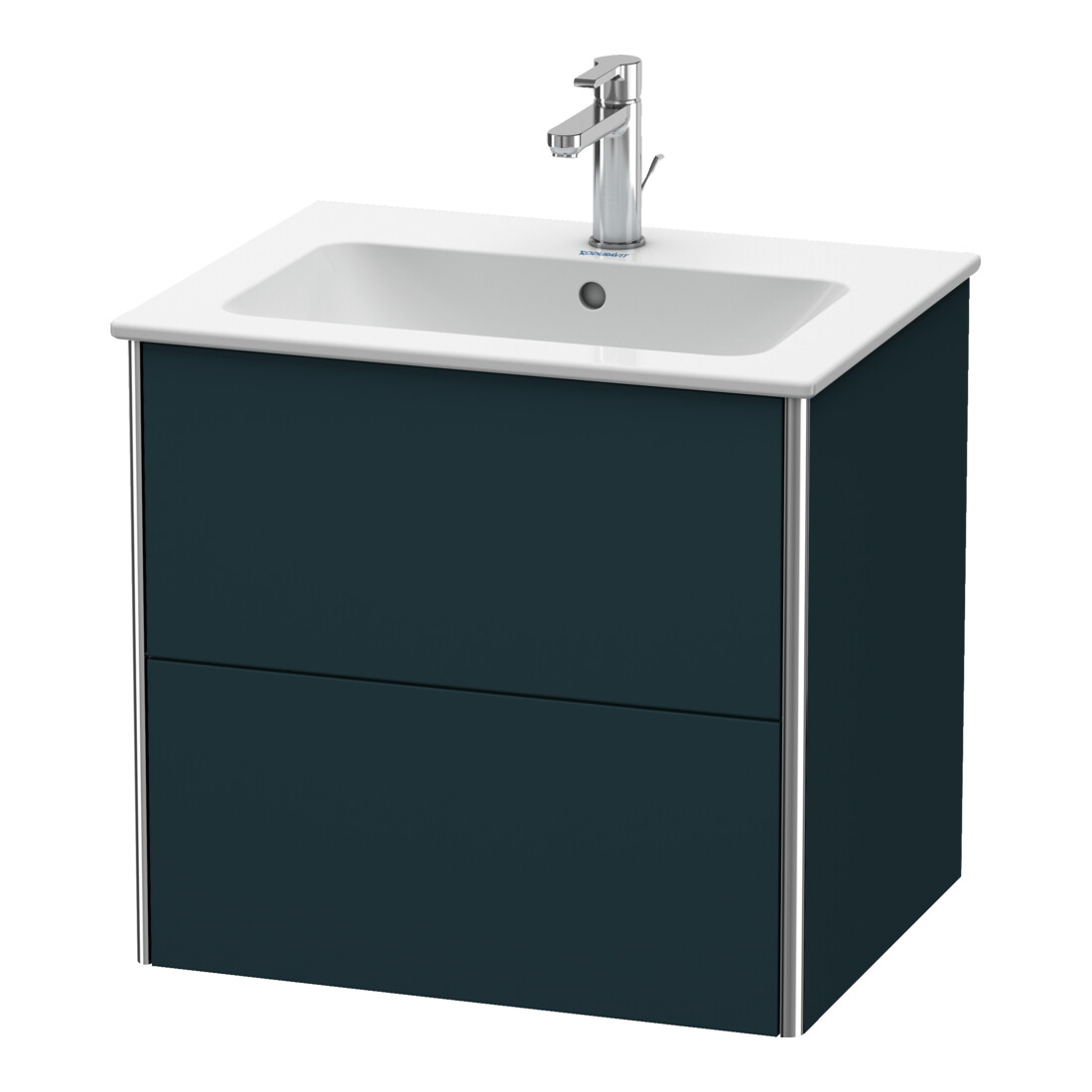 Duravit Meuble sous-lavabo XSquare 61x47,8 cm, bleu mat, 2 tiroirs, suspendu