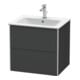 Duravit Meuble sous lavabo XSquare 61x47,8 cm, graphite mat, 2 tiroirs, suspendu-2