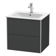 Duravit Meuble sous lavabo XSquare 61x47,8 cm, graphite mat, 2 tiroirs, suspendu-2
