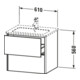 Duravit Meuble sous lavabo XSquare 61x47,8 cm, laqué, 2 tiroirs, suspendu