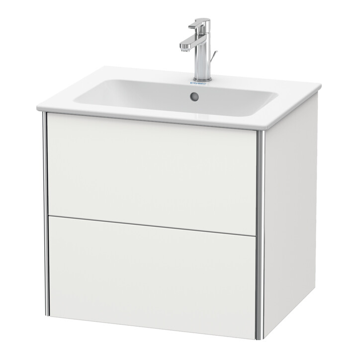 Duravit Meuble sous lavabo XSquare 61x47,8 cm, Noir mat, 2 tiroirs, suspendu