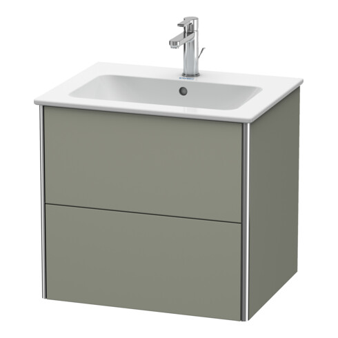 Duravit Meuble sous lavabo XSquare 61x47,8 cm, st-g s-mat, 2 tiroirs, suspendu