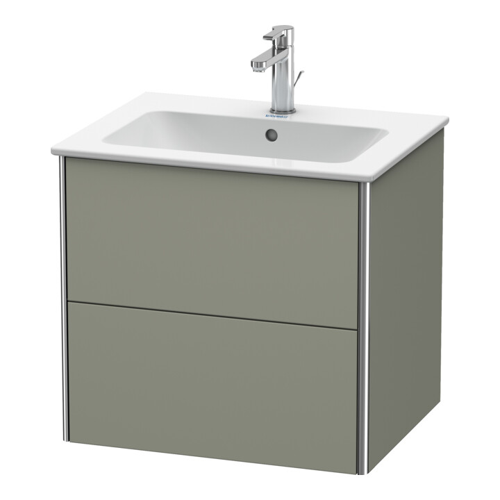 Duravit Meuble sous lavabo XSquare 61x47,8 cm, st-g s-mat, 2 tiroirs, suspendu