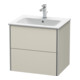Duravit Meuble sous lavabo XSquare 61x47,8 cm, taupe, 2 tiroirs, suspendu