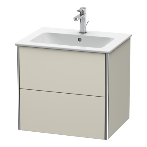 Duravit Meuble sous lavabo XSquare 61x47,8 cm, taupe, 2 tiroirs, suspendu