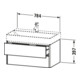 Duravit Meuble sous lavabo XSquare 78,4x46 cm, bas, 2 tiroirs, suspendu