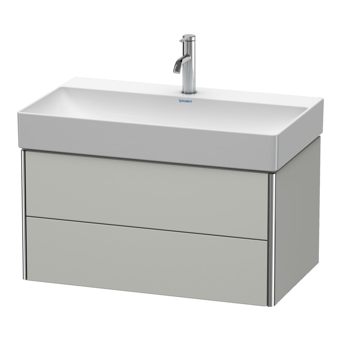 Duravit Meuble sous-lavabo XSquare 78,4x46 cm, béton gris, 2 tiroirs, suspendu